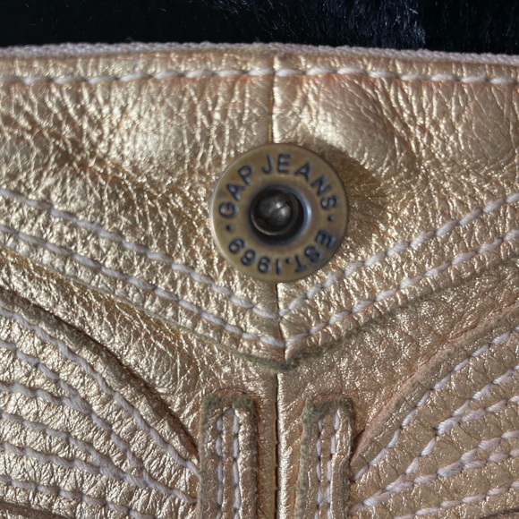 Gap Leather Gold Butterfly Wristlet Clutch Vintage Y2K - Picture 2 of 13